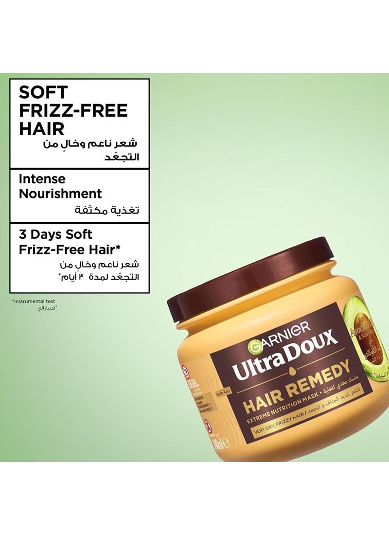 garnier قناع مغذي للشعر بزيت الأفوكادو وزبدة الشيا من ألترا دوكس للشعر الجاف جدًا والمجعد 340 مل - Image 2
