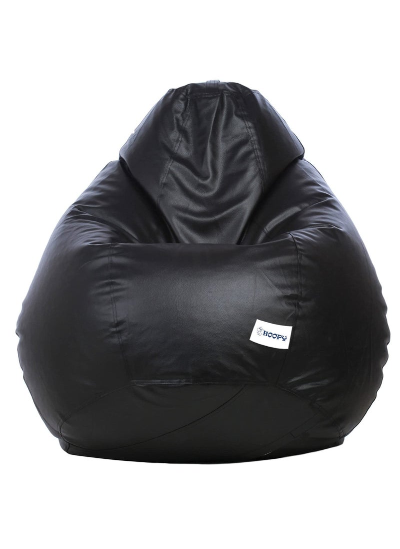 HOOPY Hoopy Classic Bean Bag Cover with Pouffe Cover without Beans XXL Black Ideal for Office and Home Use Premium Fabric Craftsmanship  - Image 4