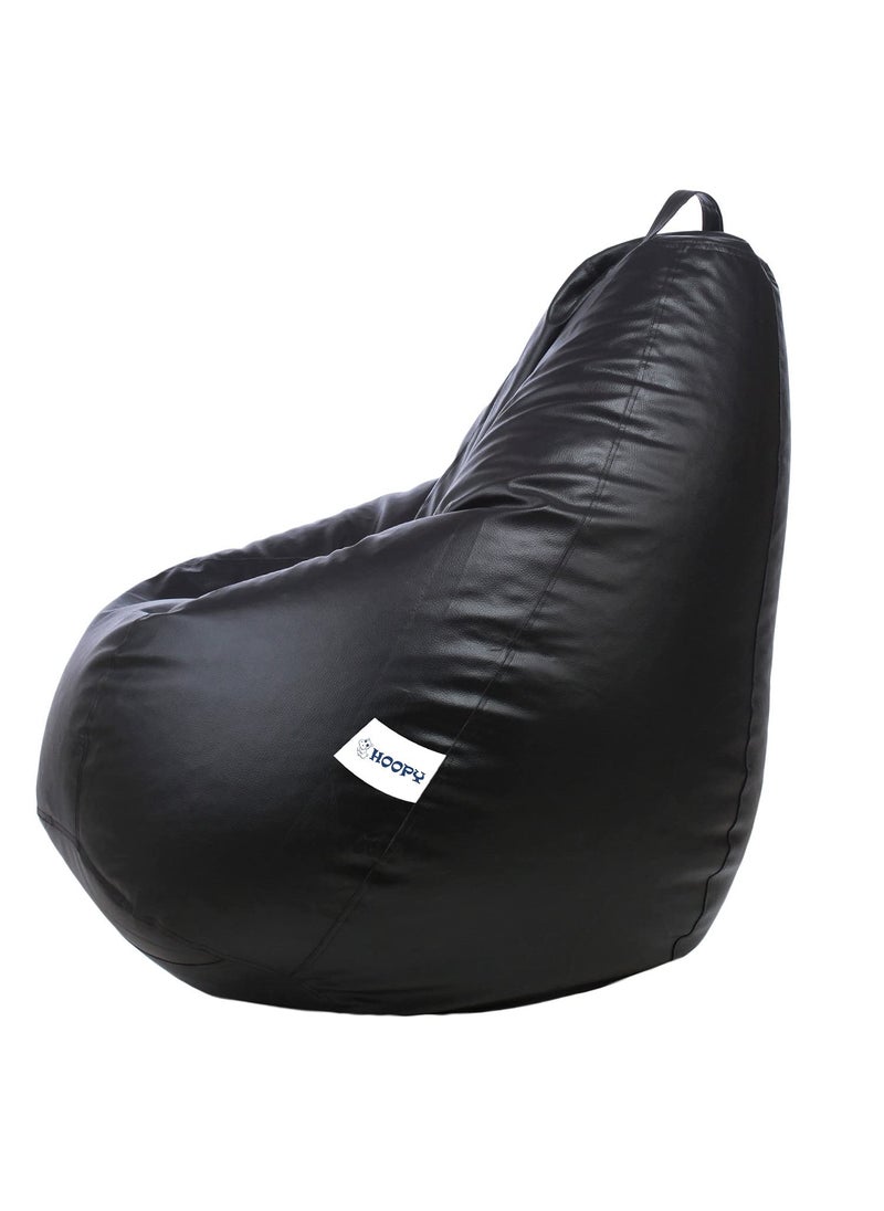 HOOPY Hoopy Classic Bean Bag Cover with Pouffe Cover without Beans XXL Black Ideal for Office and Home Use Premium Fabric Craftsmanship  - Image 5