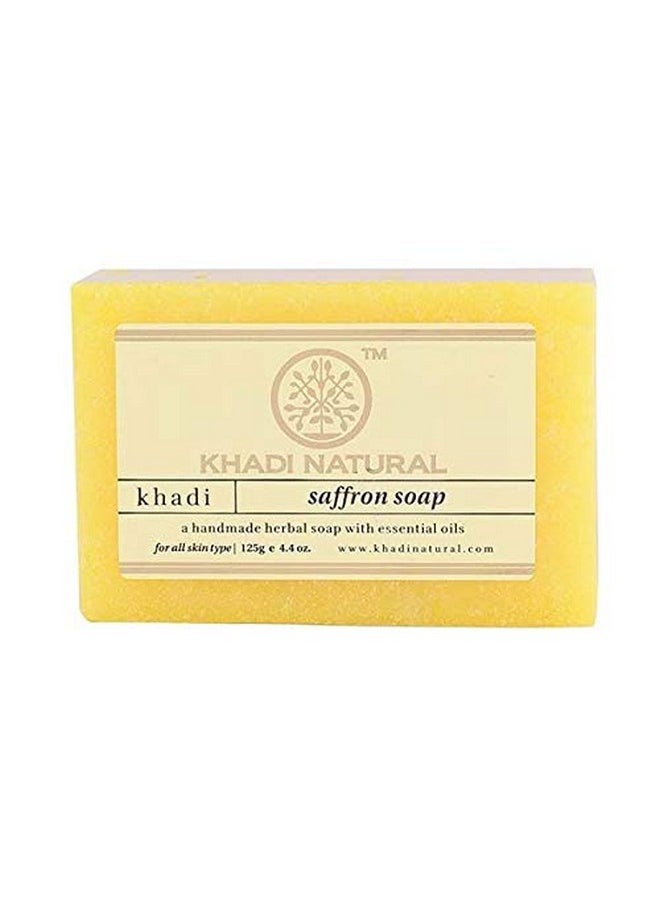 Khadi Natural Ayurvedic Handmade Bath Soap 125G Each Saffron Soaps Pack Of 8 