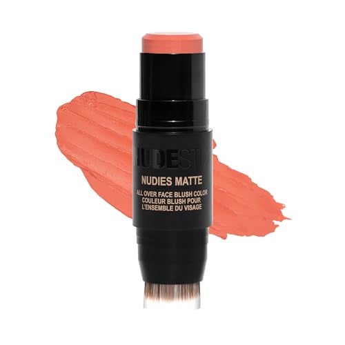 Nudestix Nudies Blush Stick 3in1 Cream Blush for Cheeks Eyes Lips with BuiltIn Brush Soft Matte Finish for a Natural Flush Clean Vegan TravelFriendly Makeup Salty Siren - Image 1