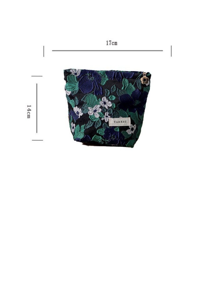 حقيبة مستحضرات تجميل مطبوعة بسحاب، تستخدم لتخزين مستحضرات التجميل ومنتجات العناية بالبشرة ولوازم الحمام وتخزين طلاء الأظافر وغيرها من مستلزمات التجميل، حقيبة سفر 17*14*3 سم - Image 2