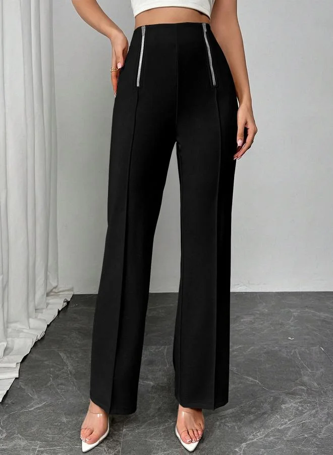 تايك تو بنطال بخصر مرتفع وقصة واسعة