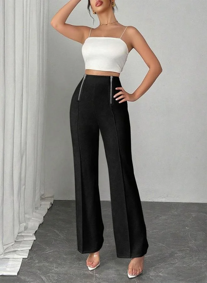 تايك تو بنطال بخصر مرتفع وقصة واسعة