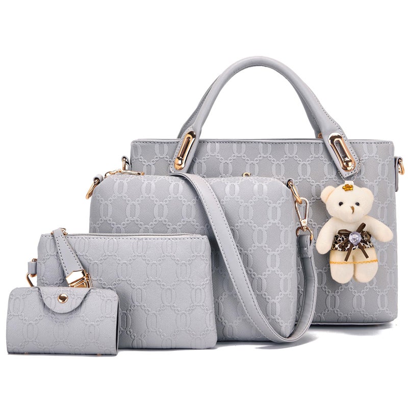 Soperwillton Purse for Women Fashion Medium Shoulder Bag Crossbody Bag Top Handle Tote Handbag Set 4PCS - Image 1