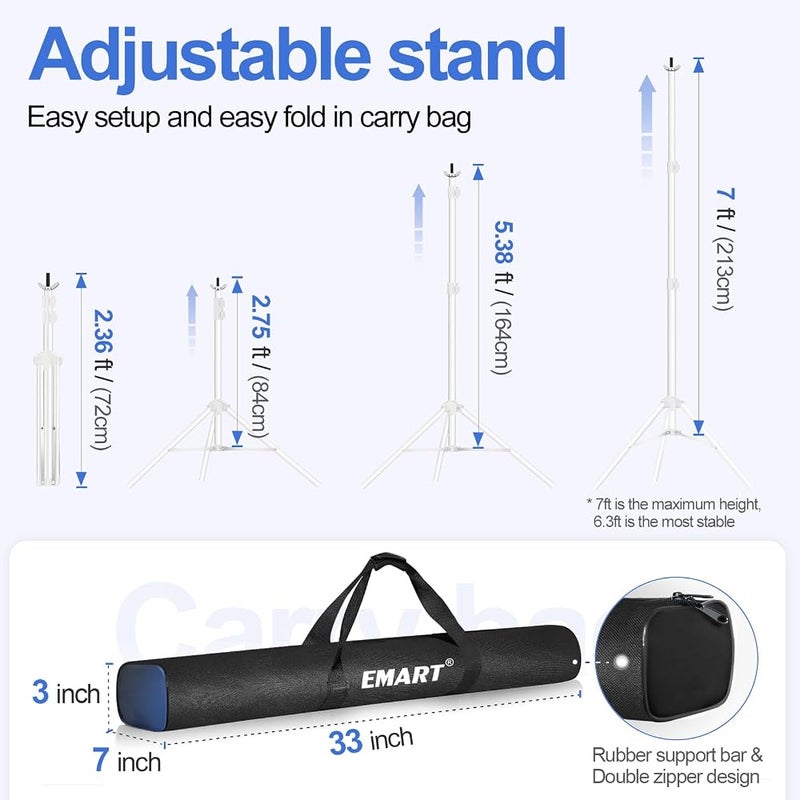 EMART Backdrop Stand 10x7ft(HxW),Background Support for Photography,White - Image 3