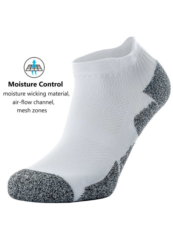 CWVLC Unisex Cushioned Compression Athletic Ankle Socks Multipack, 6-pairs Purple Light-green White, S (5-7 W US/ 3.5-5.5 M US) - Image 5