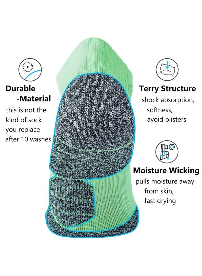 CWVLC Unisex Cushioned Compression Athletic Ankle Socks Multipack, 6-pairs Purple Light-green White, S (5-7 W US/ 3.5-5.5 M US) - Image 4