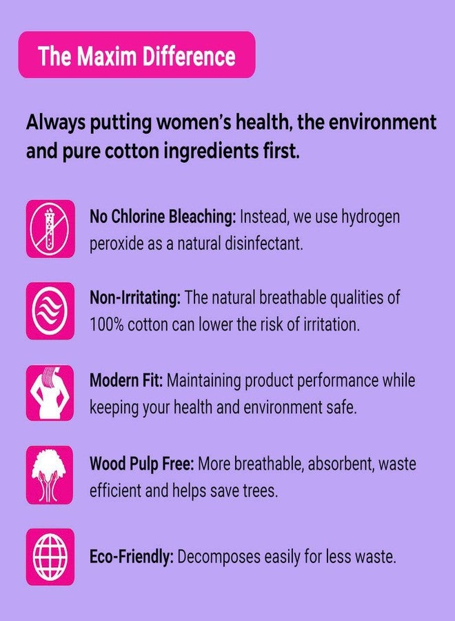 Maxim Cotton Panty Liners for Women, Natural Panty Liners, Ion Odor Control Pantie Liners, Chlorine Free, Chemical Free, Eco Friendly, 1 Pack of 24 - Image 4