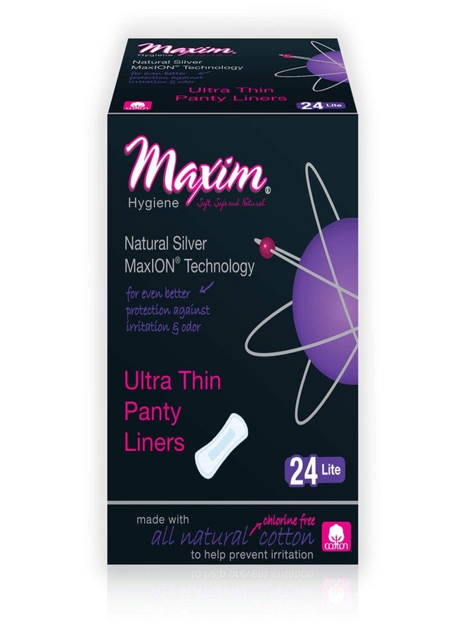 Maxim Cotton Panty Liners for Women, Natural Panty Liners, Ion Odor Control Pantie Liners, Chlorine Free, Chemical Free, Eco Friendly, 1 Pack of 24 - Image 1