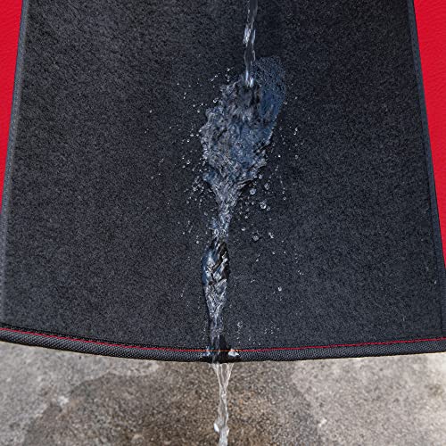 CAR PASS Waterproof Car Floor Mat, Universal Fit Car Mats with Driver Heel Pad, Leather Car Carpet, Anti-Slip Nibbed Backing Floor Mats for SUV, Vans,Sedan,Truck, Automotive Set for Women (Black Red) - Image 5