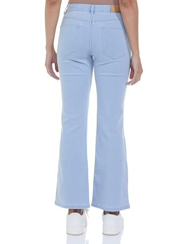 INKD Women's Flared Bootcut Pullon Jeans - Mid Rise| Enzyme Wash | Classic 5 Pocket Styling (INKSS24WJN-406-Seaside Slate-34) - Image 2