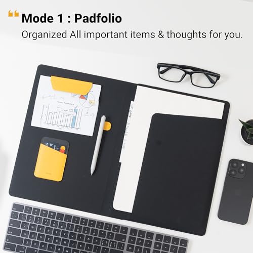 LHiDS Creative Folio 2.0 with Stand, Business Portfolio Resume, 3-in-1 Padfolio with Magnetic Accessories, Work as Notebook Cover, Clipboard, Organizing Board for Home and Office (Gray, A4/Letter) - Image 4