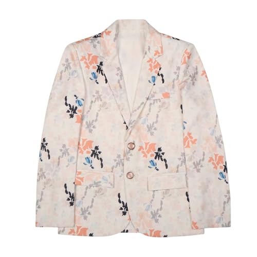 CHARCHIT Blazer for Boys Cotton Blend Full Sleeves Floral Blazers and T-Shirt - Orange - Image 1