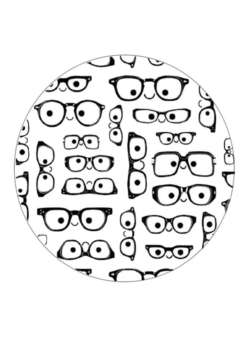 Glasses Printed Mouse Pad  Black/White