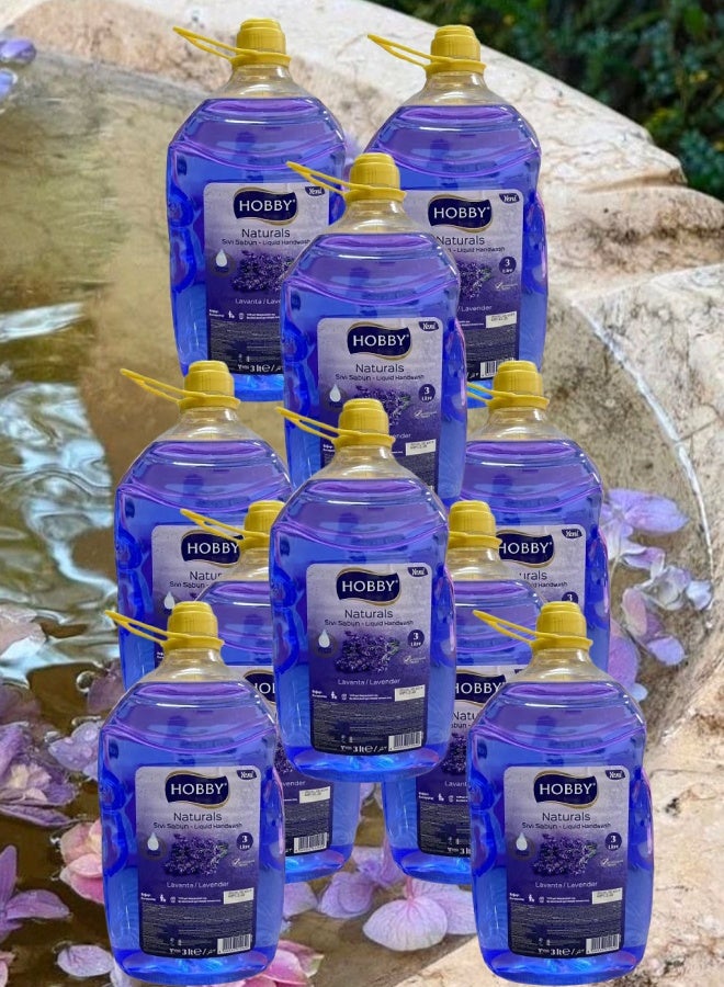هوبي 10 قطع غسول اليدين السائل برائحة الافندر 1.5 لتر - Image 1