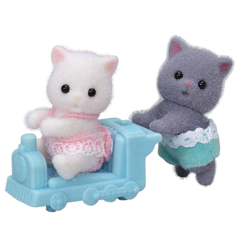 Calico Critters Persian Cat Twins - Two Collectible Figures & Pushcart Accessory Included - Image 1
