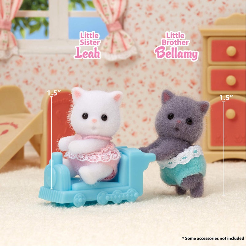 Calico Critters Persian Cat Twins - Two Collectible Figures & Pushcart Accessory Included - Image 2