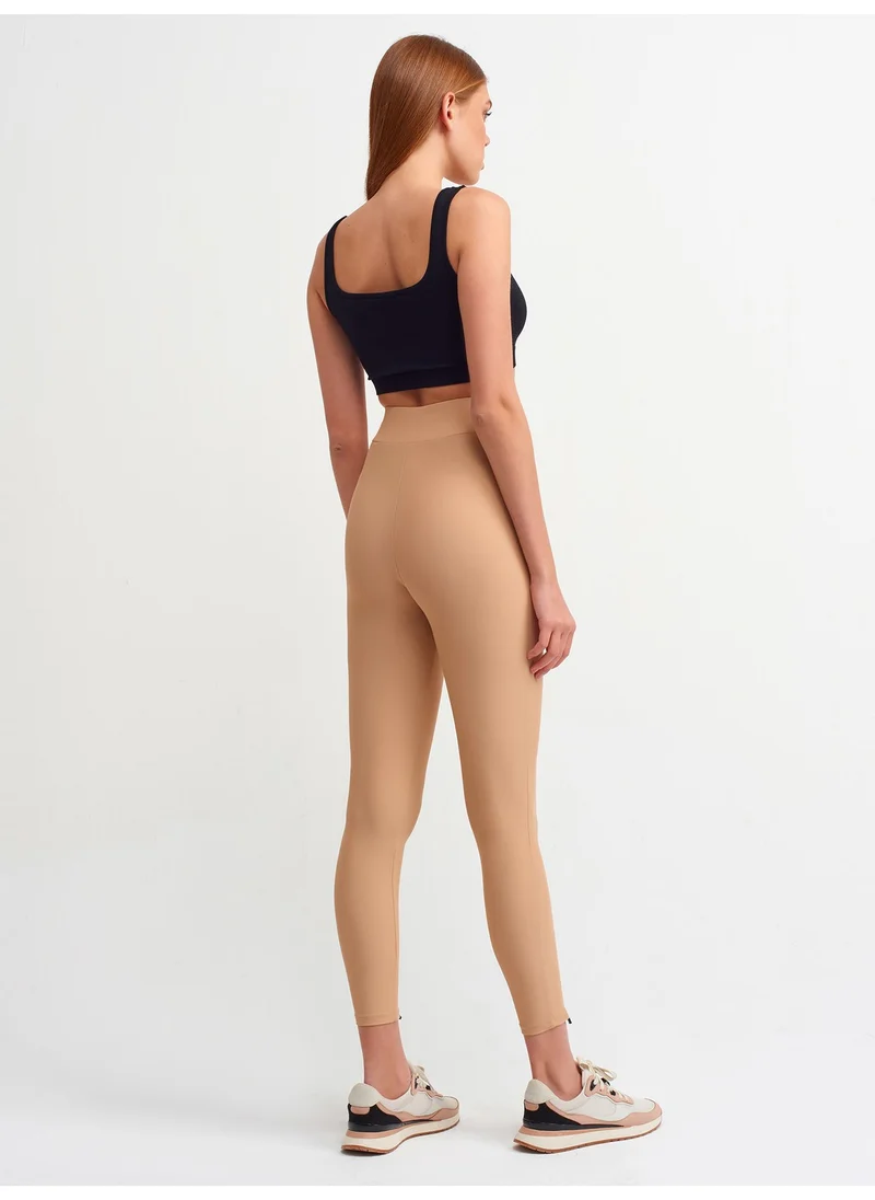 ديلفين 7934 Zipper Detailed Tights-Skin