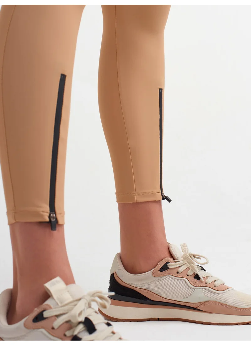 ديلفين 7934 Zipper Detailed Tights-Skin