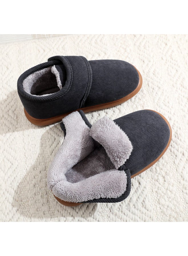 Guoluofei Men's Cotton Slippers For Middle-aged And Elderly With Thickened Warmth, Anti-slip Home Slippers For Autumn And Winter, Coffee, Size 42-43 - Image 5
