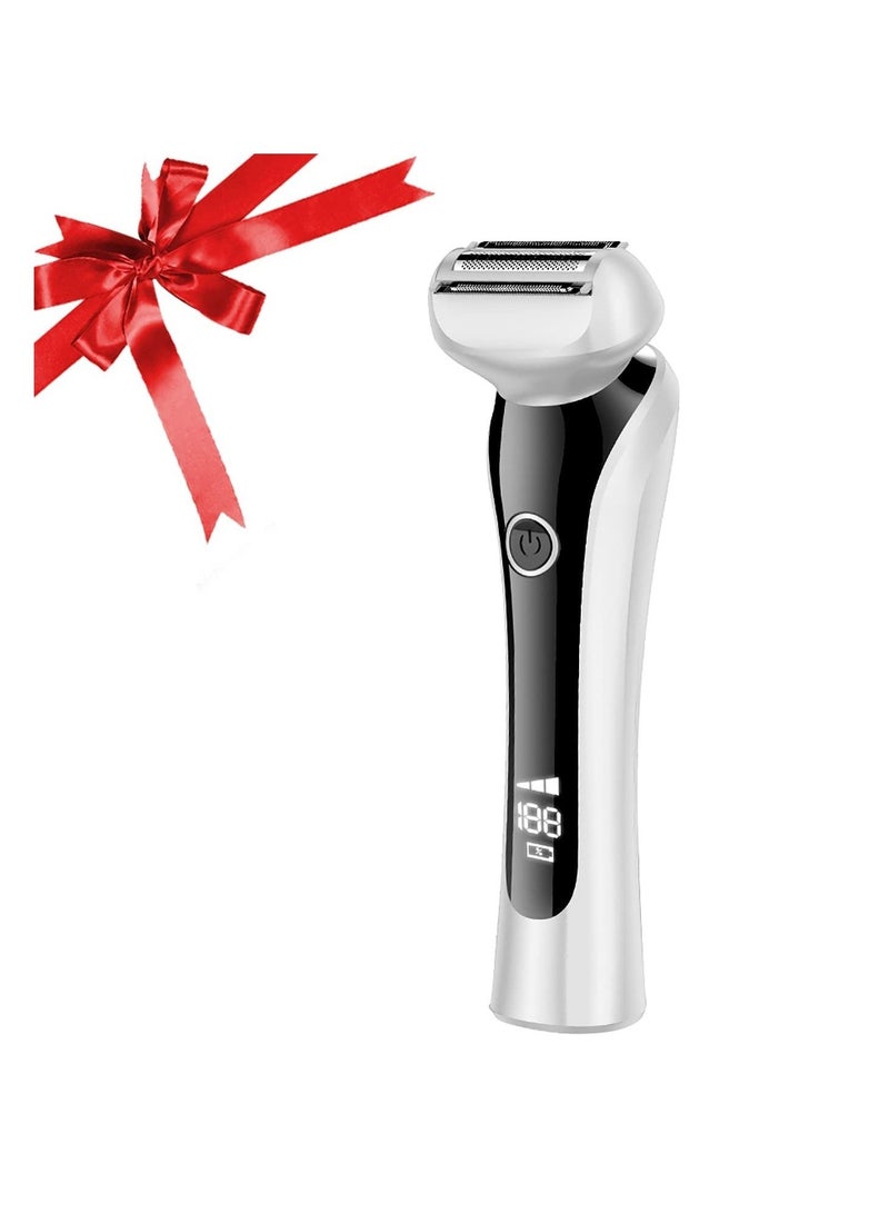 SYOSI Electric Razor for Women - Cordless Rechargeable 3-Blades Smooth Guide Foil Lady Shaver Without Bumping for Body Hair Removal Legs Underarms Bikini Wet & Dry Trimmer - LED Display, Travel Lock - Image 1