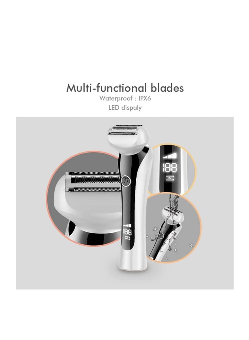 SYOSI Electric Razor for Women - Cordless Rechargeable 3-Blades Smooth Guide Foil Lady Shaver Without Bumping for Body Hair Removal Legs Underarms Bikini Wet & Dry Trimmer - LED Display, Travel Lock - Image 5