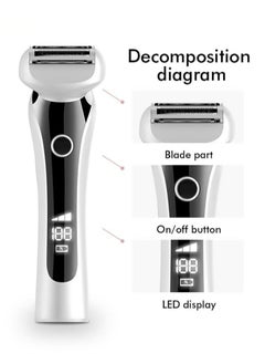 SYOSI Electric Razor for Women - Cordless Rechargeable 3-Blades Smooth Guide Foil Lady Shaver Without Bumping for Body Hair Removal Legs Underarms Bikini Wet & Dry Trimmer - LED Display, Travel Lock  - Image 4