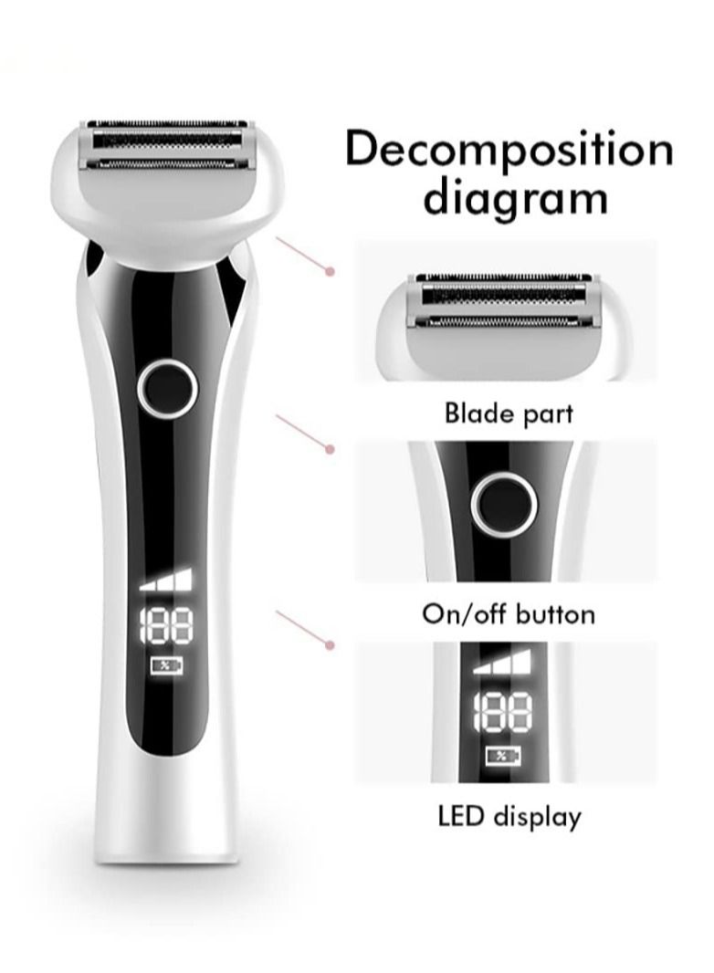 SYOSI Electric Razor for Women - Cordless Rechargeable 3-Blades Smooth Guide Foil Lady Shaver Without Bumping for Body Hair Removal Legs Underarms Bikini Wet & Dry Trimmer - LED Display, Travel Lock - Image 4