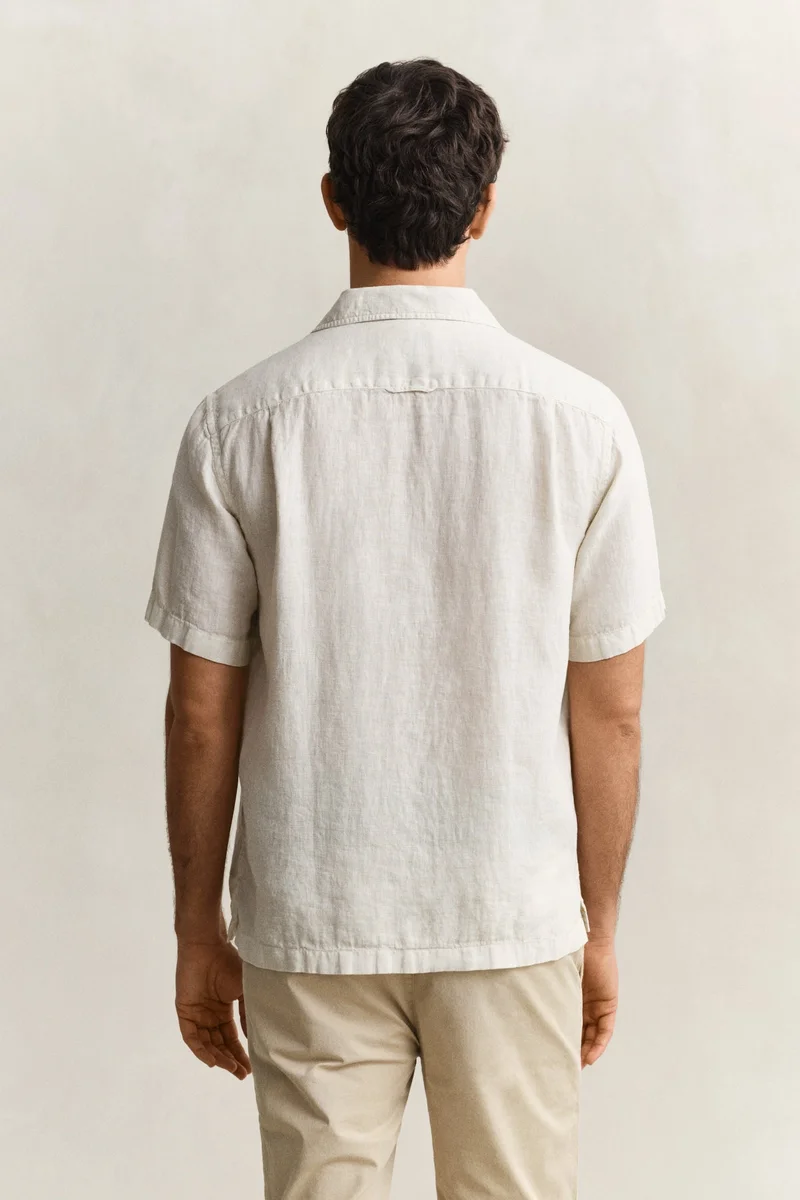 GANT  Regular Gmnt Dyed Linen Short SleeveCamp Shirt for Men | Best Price UAE