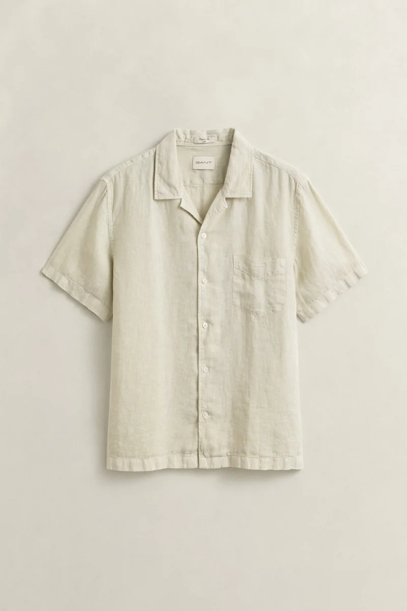 GANT  Regular Gmnt Dyed Linen Short SleeveCamp Shirt for Men | Best Price UAE