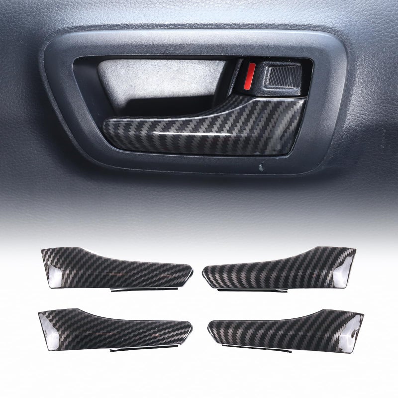 CHEAYAR Car Inner Door Handles Cover Trim Compatible with Toyota Tacoma 20162022 Auto Inner Door Handles Cover Interior Door Handles Protector Trim Decorate Covers Accessories carbon fiber pattern - Image 2