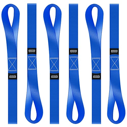 AUGO Soft Loop Tie Down Straps - 1,500 Load Capacity & 4,500 Lbs Breaking Strength - 6 Pack - Loops for Securing ATV, UTV, Motorcycles, Scooters, Dirt Bikes, Lawn & Garden Equipment - by AUGO - Image 1