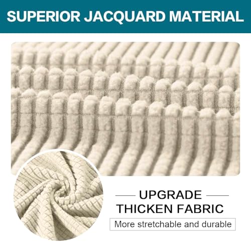 Turquoize 3 Piece Sofa Covers for 2 Cushion Couch Sofa Slipcover Soft Couch Cover for Dogs-Washable Sofa Furniture Covers with 2 Individual Cushion Covers (2 Cushion Sofa,Biscotti Beige) - Image 3
