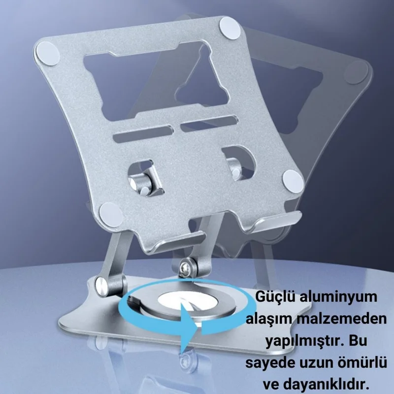 Polhammobile Polham 360 Degree Rotating Height and Angle Adjustable Notebook and Tablet Stand, Non-Slip, Foldable Stand