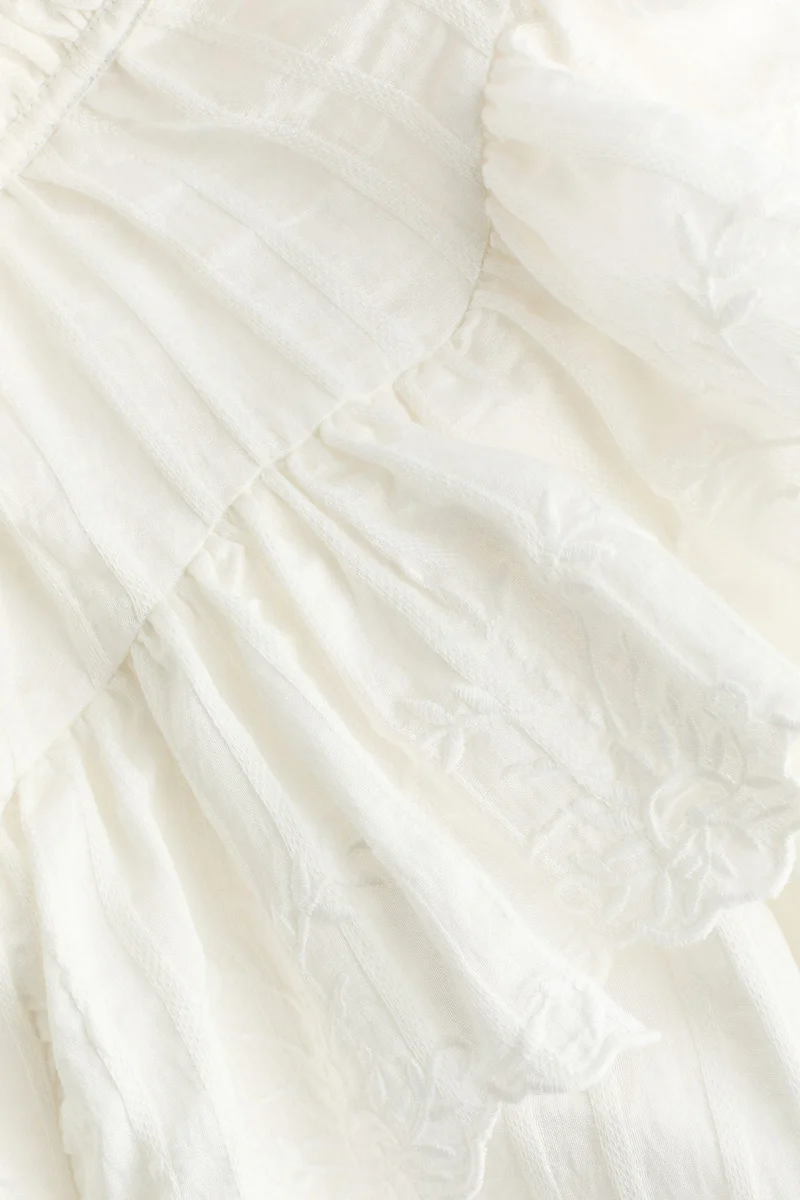 H&M  Flounce-trimmed blouse for Women | Best Price UAE