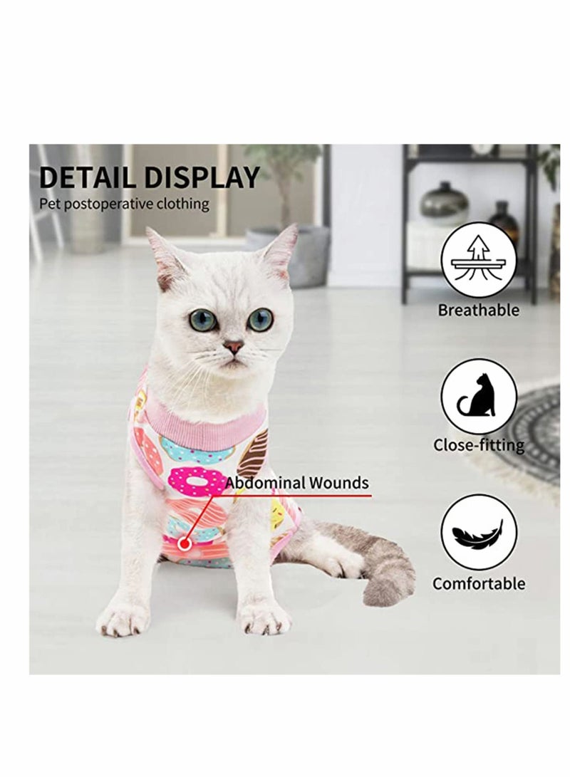 KASTWAVE مجموعة Cat Professional Recovery Suite، قميص التعافي الجراحي، بدلة تعافي قابلة للتنفس، للقطط بعد الجراحة، مقاومة لعق الجروح، بديل مثالي للياقة الإلكترونية، بدلة بيجامة (الحجم S) - Image 2