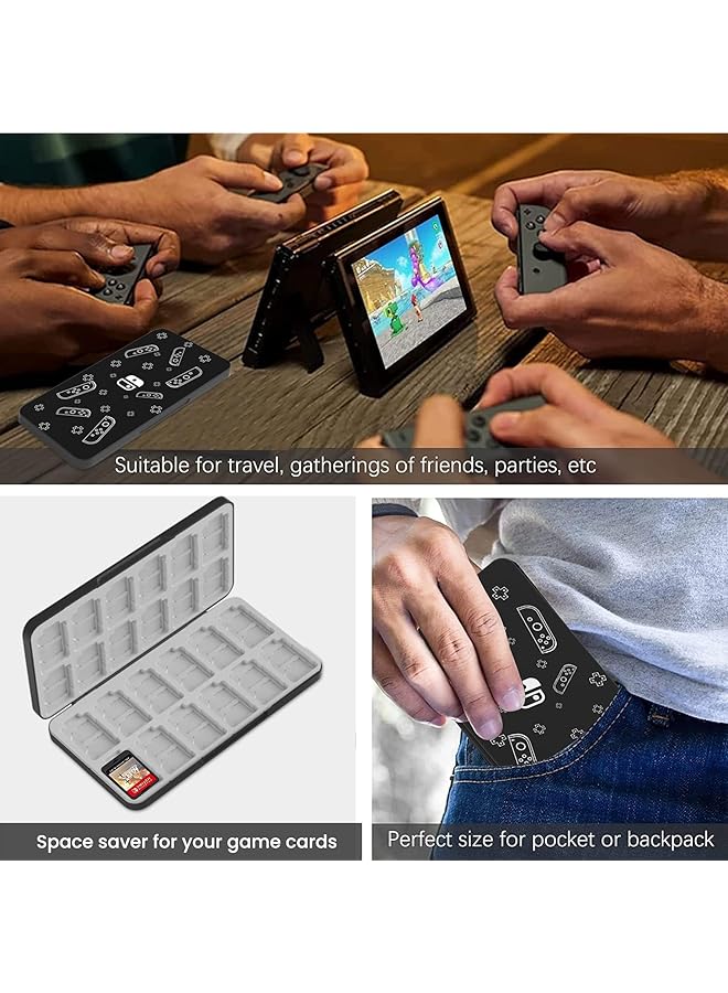 joyzzz Game Sd Card Holder Case 2 Pcs Switch Accessories With 24 Slot Game Hard Shell Protective Organizer Travel Friendly Protective Case (Black)  - Image 5
