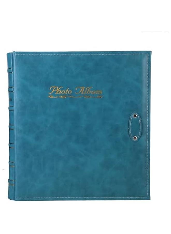 BWSJ - Large Photo Al Holds 500 4x6 Photos3 Horizontal and 2 Vertical Per ) Leatherette Paper Cover for Family Wedding Baby Vacation Blue) - Image 1