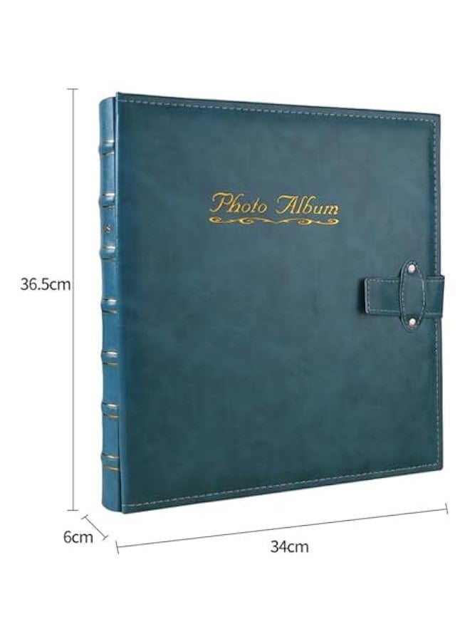 BWSJ - Large Photo Al Holds 500 4x6 Photos3 Horizontal and 2 Vertical Per ) Leatherette Paper Cover for Family Wedding Baby Vacation Blue) - Image 1