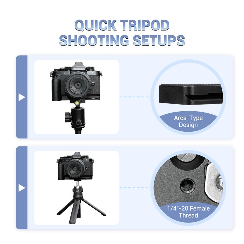 JJC Solid Metal Hand Grip Secure Handle L Bracket for Nikon Zf Camera, for Airtag Holder, Nikon Zf Handgrip, Anti-Slip Pads, with Arca Swiss Quick Release Plate, 1/4"-20 Tripod Hole & Hand Strap Hole - Image 4