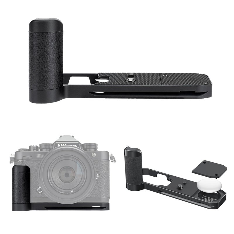 JJC Solid Metal Hand Grip Secure Handle L Bracket for Nikon Zf Camera, for Airtag Holder, Nikon Zf Handgrip, Anti-Slip Pads, with Arca Swiss Quick Release Plate, 1/4"-20 Tripod Hole & Hand Strap Hole - Image 1