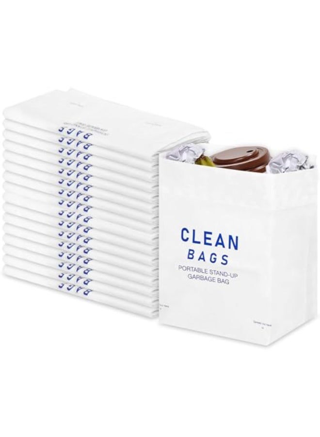 Luckam Disposable Car Trash Bags, Leakproof Self-Adhesive Standable Garbage Bag for Car, Kitchen, Office, Travel & Camping, Large Capacity Open Top Cleaning Bags, 25.7x5.8x19.2cm, 60 Pack - Image 4