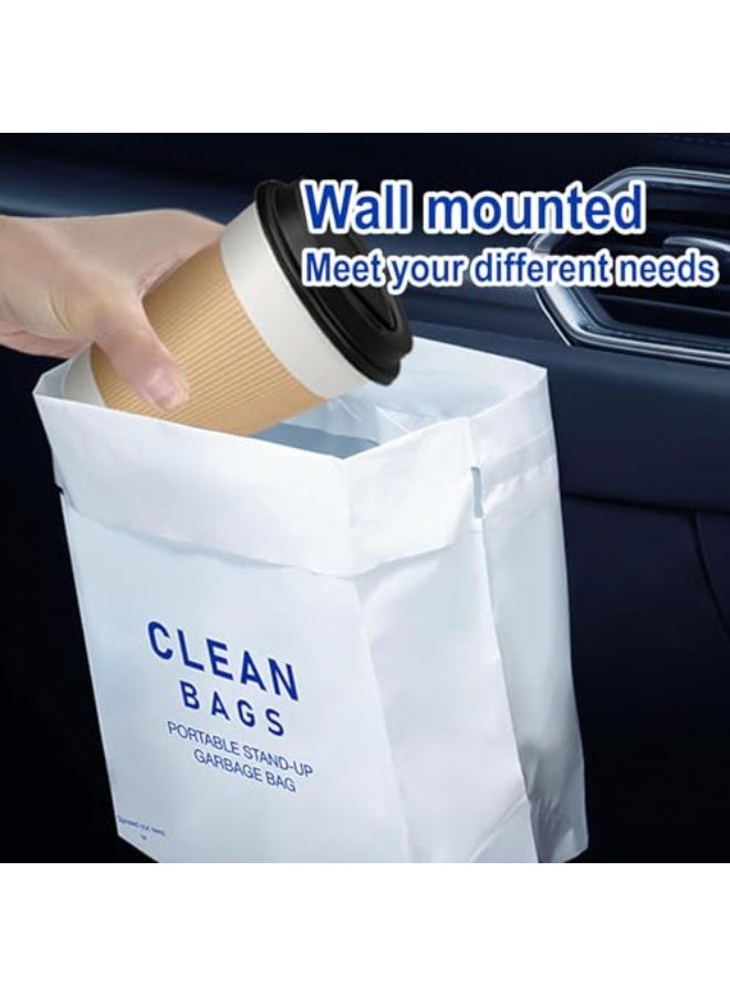 Luckam Disposable Car Trash Bags, Leakproof Self-Adhesive Standable Garbage Bag for Car, Kitchen, Office, Travel & Camping, Large Capacity Open Top Cleaning Bags, 25.7x5.8x19.2cm, 60 Pack - Image 3