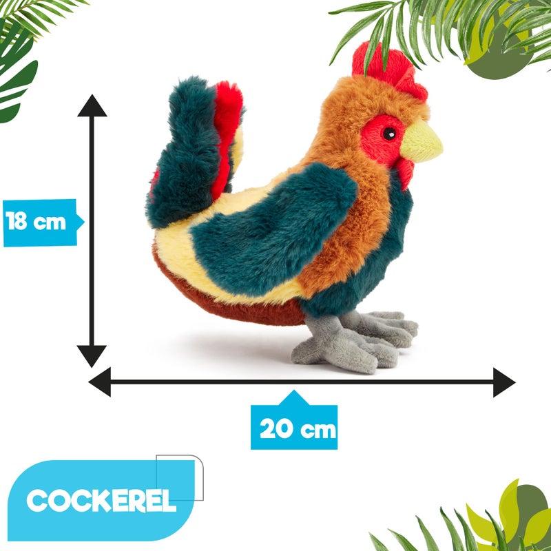 Zappi Co 100% Recycled Rooster Plush Toy (24cm Long) Collection of Ecological, Soft and Cuddly Animals for the First Newborn Child - Image 2