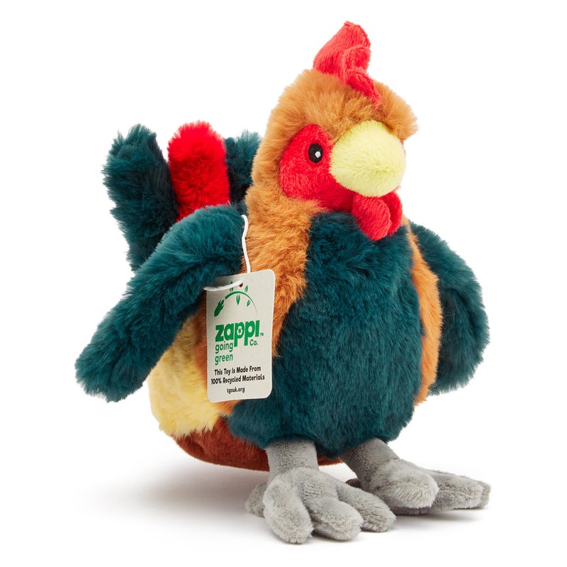 Zappi Co 100% Recycled Rooster Plush Toy (24cm Long) Collection of Ecological, Soft and Cuddly Animals for the First Newborn Child - Image 1