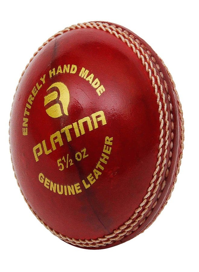 RMAX Red Platina Leather Cricket Ball (4 Part Ball,Pack of 1) - Image 1