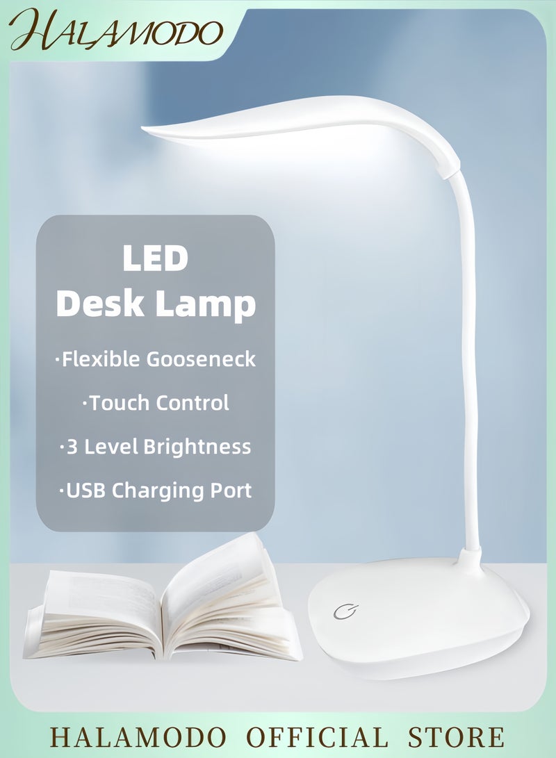 HALAMODO LED Desk Lamp white 21 x 12 10 cm Metal lightning 3 wattage White  - Image 1
