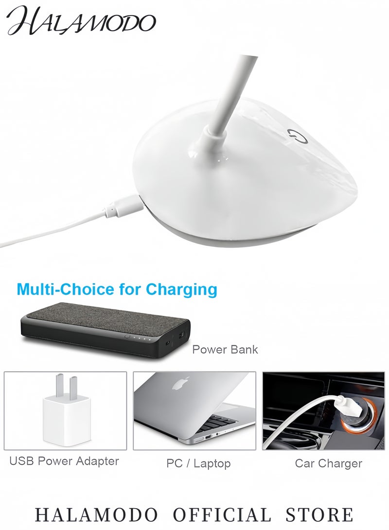 HALAMODO LED Desk Lamp white 21 x 12 10 cm Metal lightning 3 wattage White  - Image 5