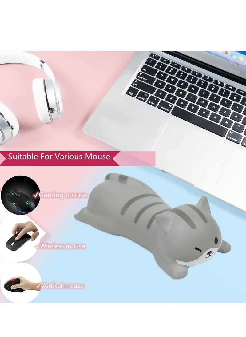 Oasisgalore Mini Cat-Shaped Ergonomic Wrist Rest Mouse Pad - Cute Cartoon Memory Foam Mousepad  - Image 2